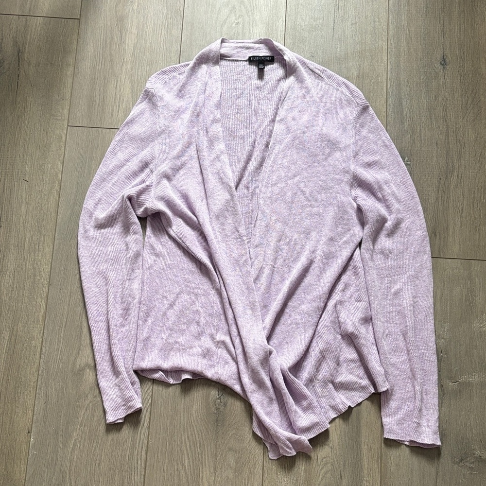 Eileen Fisher Lavender Linen Cardi